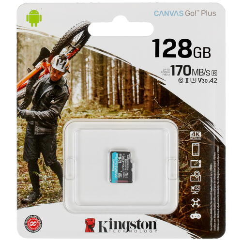 Купить Карта памяти Kingston Canvas Go! Plus microSDXC 128 ГБ [SDCG3/128GBSP]  1664076. Характеристики, отзывы и цены в Донецке