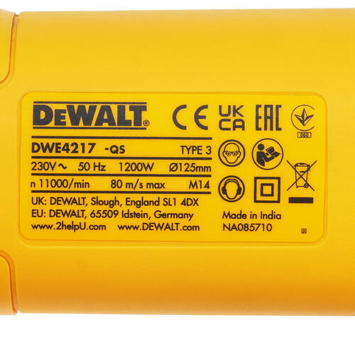 Купить Углошлифовальная машина (УШМ) DeWalt DWE4217  5440974. Характеристики, отзывы и цены в Донецке