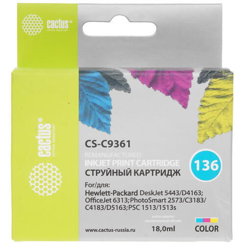 Купить Картридж Cactus CS-C9361 многоцветный  7942624. Характеристики, отзывы и цены в Донецке