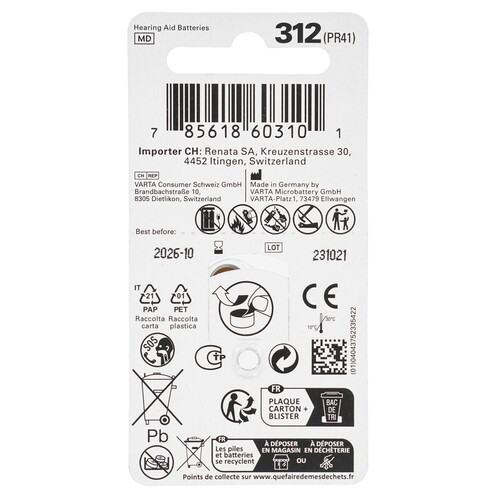 Купить Батарейка Renata PR41 (ZA312/DA312/AC312/312A/312)  5496678. Характеристики, отзывы и цены в Донецке