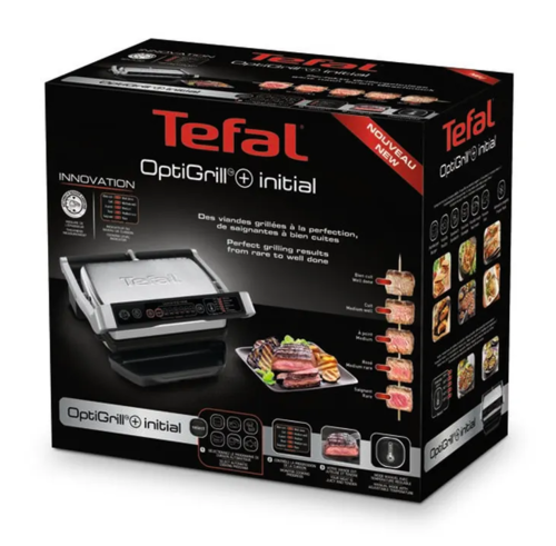 Купить Гриль Tefal Optigrill+ Initial GC706D34 серебристый  5472622. Характеристики, отзывы и цены в Донецке