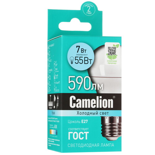 Купить Лампа светодиодная Camelion LED E27/A60/7w/845  5642992. Характеристики, отзывы и цены в Донецке