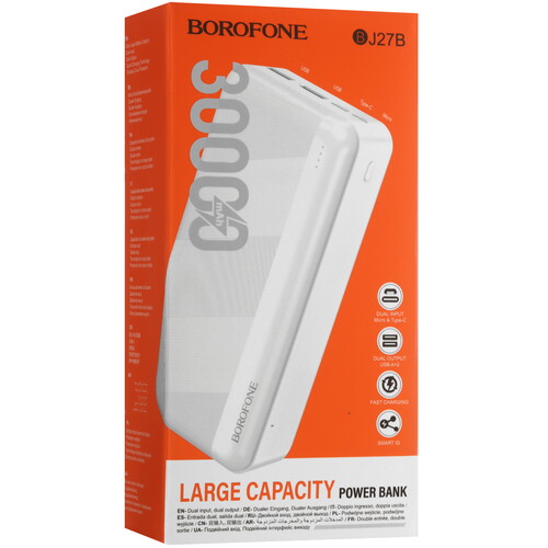 Купить Портативный аккумулятор Borofone BJ27B белый  5475250. Характеристики, отзывы и цены в Донецке