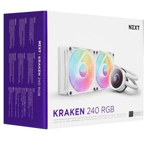 Купить Система охлаждения NZXT Kraken 240 RGB  белая  5621183. Характеристики, отзывы и цены в Донецке