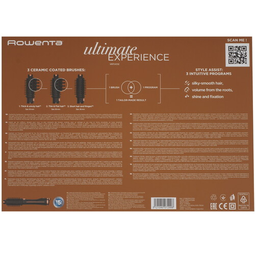Купить Фен-щетка Rowenta Ultimate Experience CF9620F0 черный/золотистый  5608585. Характеристики, отзывы и цены в Донецке