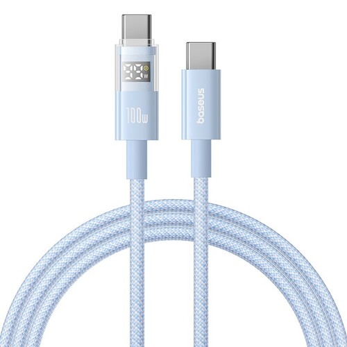 Купить Кабель круглый Baseus USB Type-C - USB Type-C голубой 1 м  5627686. Характеристики, отзывы и цены в Донецке