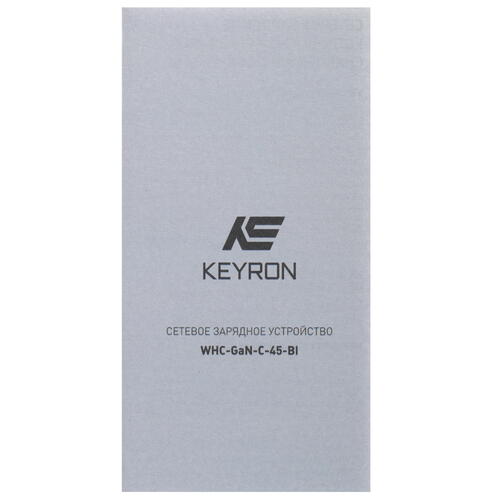 Купить Сетевое зарядное устройство KEYRON WHC-GaN-C-45 черный  4780426. Характеристики, отзывы и цены в Донецке