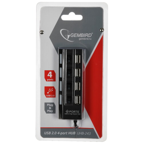 Купить USB-разветвитель Gembird UHB-243-AD  9918283. Характеристики, отзывы и цены в Донецке