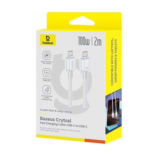 Купить Кабель круглый Baseus USB Type-C - USB Type-C белый 2 м  5627672. Характеристики, отзывы и цены в Донецке