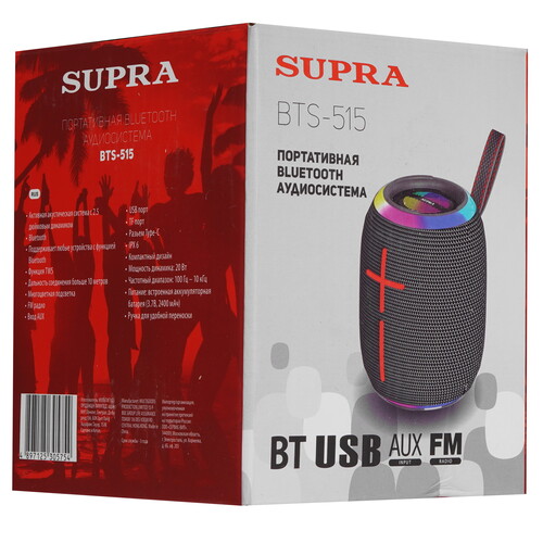 Купить Портативная колонка SUPRA BTS-515, серый  9230955. Характеристики, отзывы и цены в Донецке