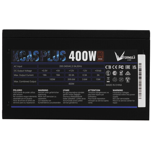 Купить Блок питания Formula KCAS PLUS 400W  черный  9229612. Характеристики, отзывы и цены в Донецке