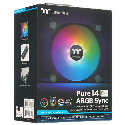 Купить Комплект вентиляторов Thermaltake Pure 14 ARGB Premium Edition [CL-F080-PL14SW-A]  1352197. Характеристики, отзывы и цены в Донецке