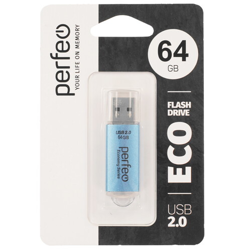 Купить Память USB Flash 64 ГБ Perfeo E01 Economy Series [PF-E01N064ES]  9209156. Характеристики, отзывы и цены в Донецке
