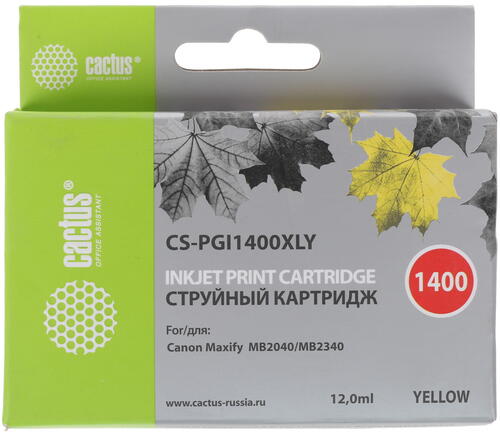 Купить Картридж Cactus CS-PGI1400XLY желтый  7963789. Характеристики, отзывы и цены в Донецке