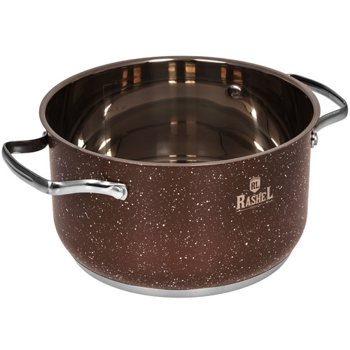 Купить Кастрюля Rashel Стефани R-407z 4.7 л 22 см коричневый  9320940. Характеристики, отзывы и цены в Донецке