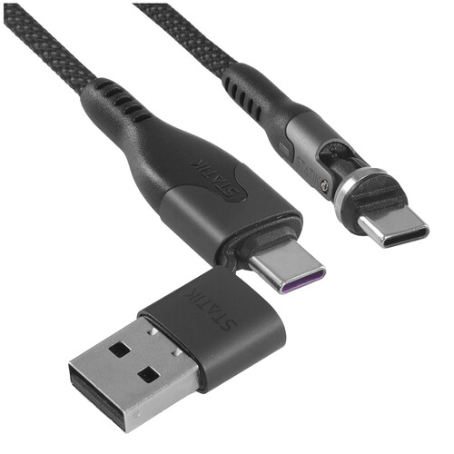 Купить Кабель круглый STATIK USB Type-C - USB 2.0 Type-A, USB Type-C черный 2 м  9240651. Характеристики, отзывы и цены в Донецке