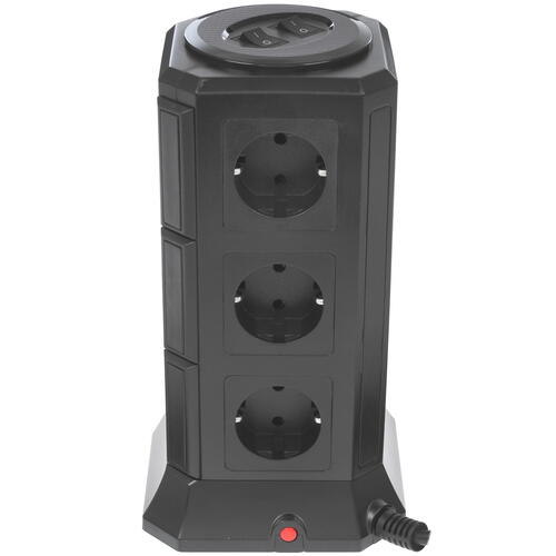 Купить Сетевой фильтр QUMO Power Tower Pro черный  1639066. Характеристики, отзывы и цены в Донецке