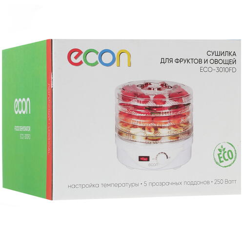 Купить Сушилка для овощей и фруктов ECON ECO-3010FD белый  5353558. Характеристики, отзывы и цены в Донецке