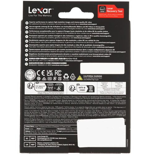 Купить Карта памяти Lexar Professional GOLD CFexpress Card Type A 640 ГБ [LCAGOLD640G-RNENG]  9262230. Характеристики, отзывы и цены в Донецке