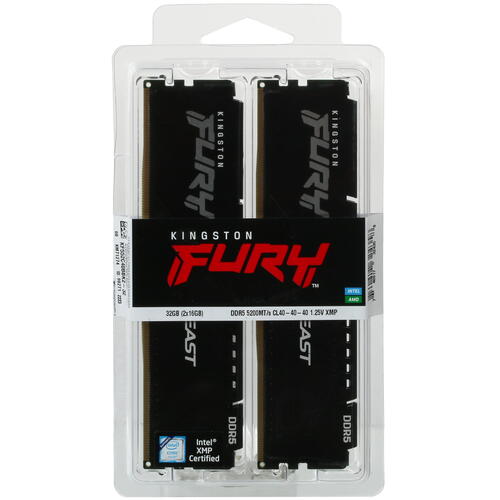 Купить Оперативная память Kingston FURY Beast Black [KF552C40BBK2-32] 32 ГБ  5053561. Характеристики, отзывы и цены в Донецке