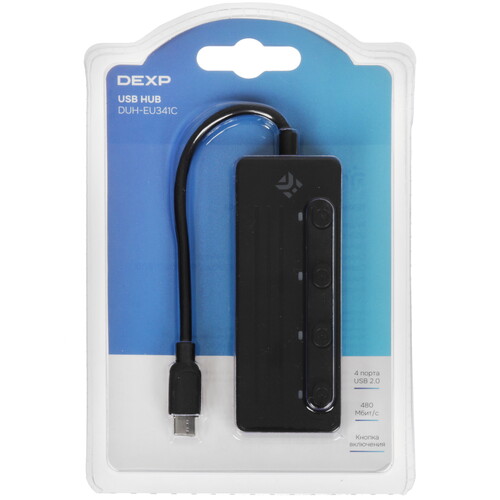 Купить USB-разветвитель DEXP DUH-EU341C  9258366. Характеристики, отзывы и цены в Донецке