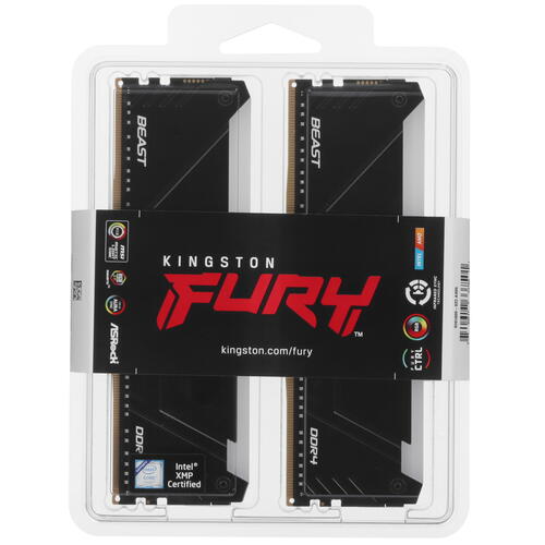 Купить Оперативная память Kingston FURY Beast Black RGB [KF432C16BB2AK2/32] 32 ГБ  5445458. Характеристики, отзывы и цены в Донецке
