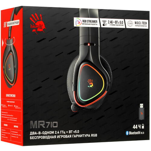 Купить Беспроводные/проводные наушники A4Tech Bloody MR710 черный 2023  5055372. Характеристики, отзывы и цены в Донецке