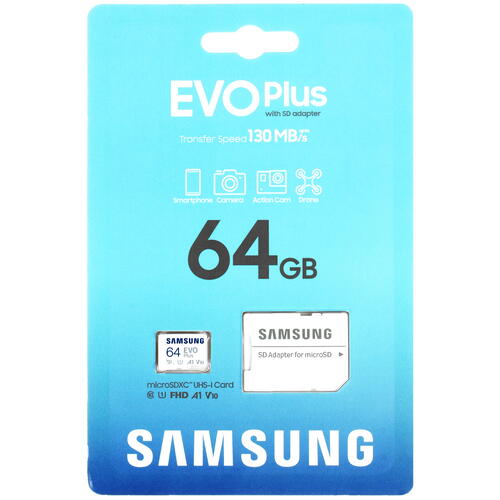 Купить Карта памяти Samsung EVO Plus microSDXC 64 ГБ [MB-MC64KA/EU]  5053147. Характеристики, отзывы и цены в Донецке