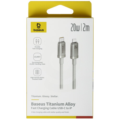 Купить Кабель круглый Baseus Lightning 8-pin - USB Type-C бежевый 2 м  5627708. Характеристики, отзывы и цены в Донецке