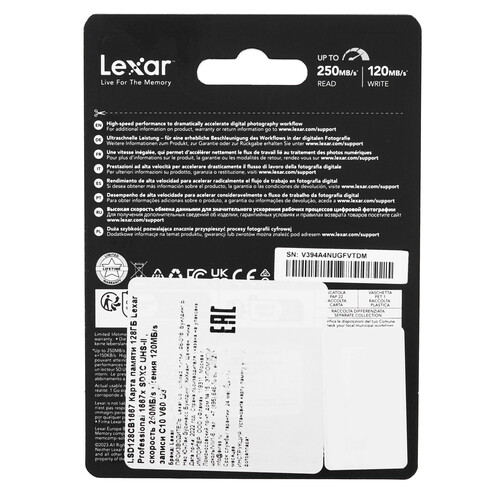 Купить Карта памяти Lexar SDXC 128 ГБ [LSD128CB1667]  5456349. Характеристики, отзывы и цены в Донецке