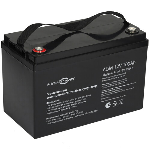 Купить Аккумуляторная батарея для ИБП FinePower AGM 12V 100Ah  5454213. Характеристики, отзывы и цены в Донецке