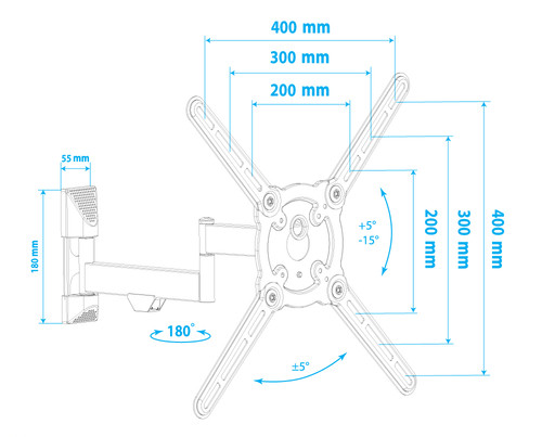 Купить Кронштейн для ТВ Kromax Atlantis-15 черный  1055018. Характеристики, отзывы и цены в Донецке