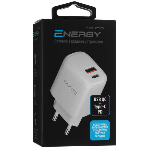 Купить Сетевое зарядное устройство QUMO Energy PD 35W белый  5627899. Характеристики, отзывы и цены в Донецке