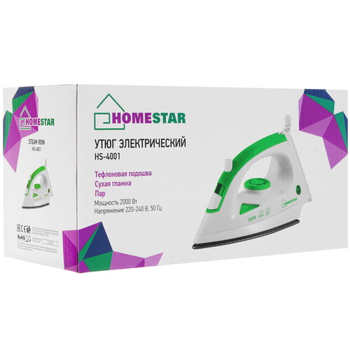 Купить Утюг HOMESTAR HS-4001 белый  5340753. Характеристики, отзывы и цены в Донецке