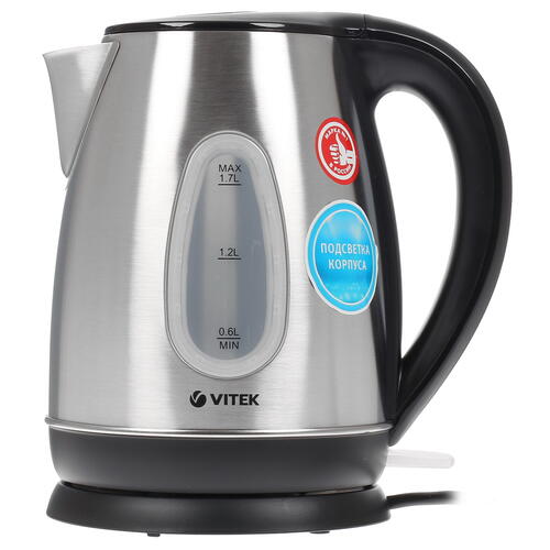 Купить Электрочайник Vitek VT-7039 ST серебристый  8109410. Характеристики, отзывы и цены в Донецке
