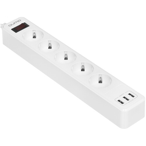 Купить Сетевой фильтр QUMO Power Bar 5SP4U (P-0005) белый  5416310. Характеристики, отзывы и цены в Донецке