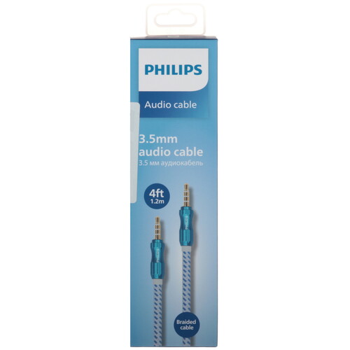 Купить Кабель   Philips jack 3.5 мм - jack 3.5 мм синий  5604562. Характеристики, отзывы и цены в Донецке