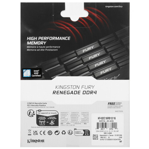 Купить Оперативная память Kingston FURY Renegade [KF432C16RB12/16] 16 ГБ  5630849. Характеристики, отзывы и цены в Донецке