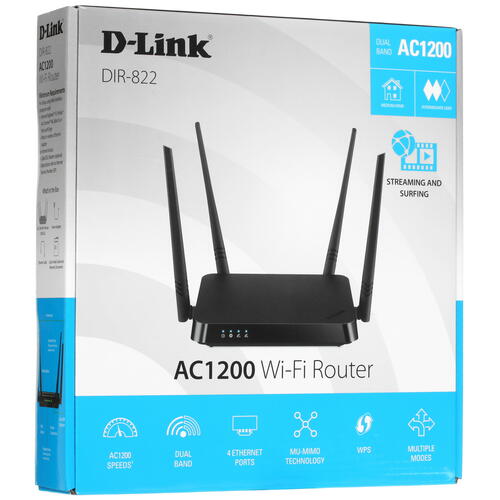Купить Wi-Fi роутер D-Link DIR-822/E1  4773963. Характеристики, отзывы и цены в Донецке