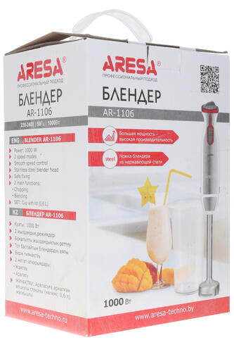 Купить Блендер погружной Aresa AR-1106 белый  1129392. Характеристики, отзывы и цены в Донецке