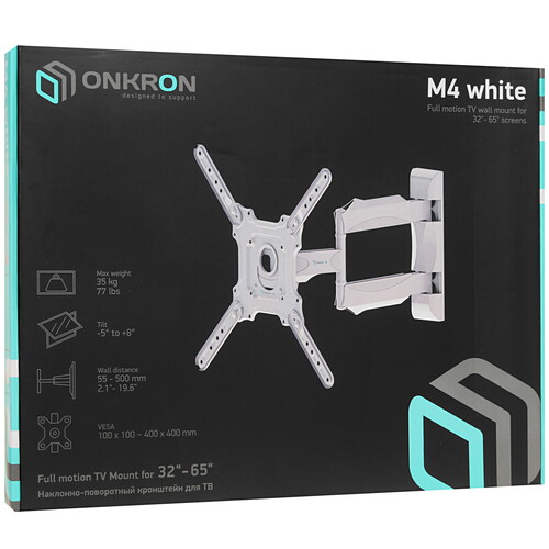 Купить Кронштейн для ТВ ONKRON M4 белый  4830315. Характеристики, отзывы и цены в Донецке