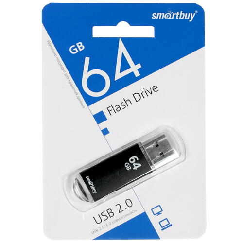 Купить Память USB Flash 64 ГБ Smartbuy V-Cut [SB64GBVC-K]  5072222. Характеристики, отзывы и цены в Донецке