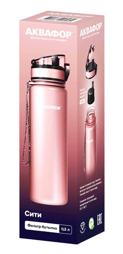 Купить Фильтр-бутылка Аквафор Сити 525493 розовый  9182655. Характеристики, отзывы и цены в Донецке