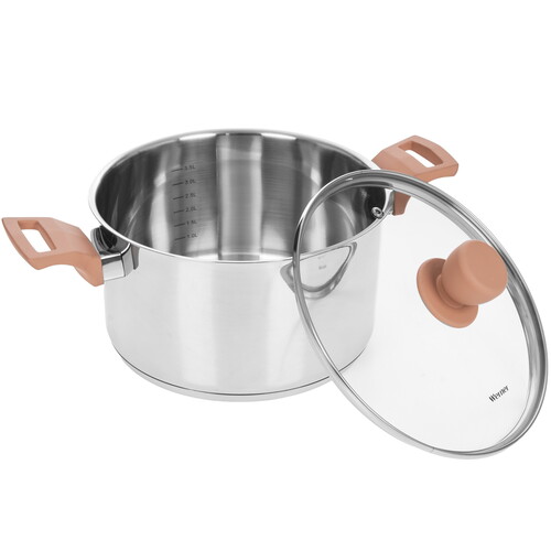 Купить Кастрюля Werner Eletto 51872 4.5 л 22 см серебристый  9223407. Характеристики, отзывы и цены в Донецке