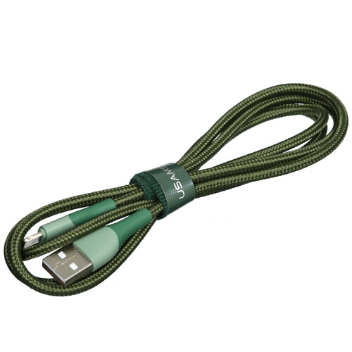 Купить Кабель круглый USAMS Lightning 8-pin - USB 2.0 Type-A зеленый 1 м  5480401. Характеристики, отзывы и цены в Донецке