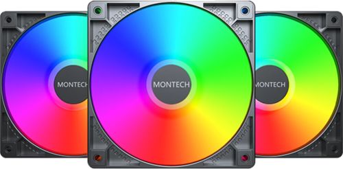 Купить Комплект вентиляторов Montech GF120 ARGB PWM [GF120B3P] черный  5620725. Характеристики, отзывы и цены в Донецке