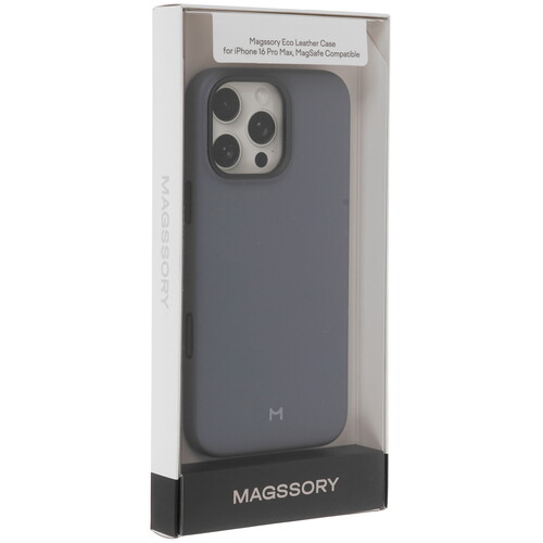 Купить Накладка  Magssory Eco Leather Case для Apple iPhone 16 Pro Max серый  9265552. Характеристики, отзывы и цены в Донецке
