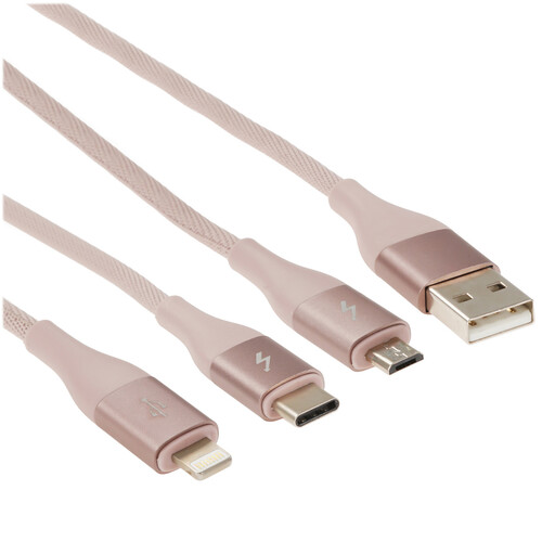 Купить Кабель круглый SOLOVE Lightning 8-pin, micro USB, USB Type-C - USB 2.0 Type-A розовый 1.2 м  5479972. Характеристики, отзывы и цены в Донецке