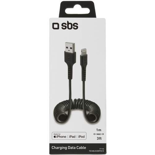 Купить Кабель витой SBS Lightning 8-pin - USB 2.0 Type-A черный 1 м  5471854. Характеристики, отзывы и цены в Донецке