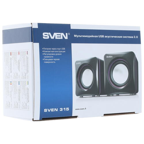 Купить Колонки SVEN 315 черный  0123382. Характеристики, отзывы и цены в Донецке